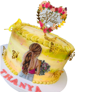 Pink Lady Theme Birthday Cake