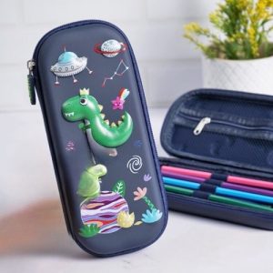 Children Green Dinosaur Multifunctional Pencil Case